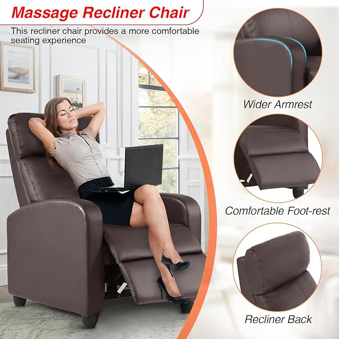FDW Recliner Chair Massage Chair Reading Chair Reclining Sofa Home Theater