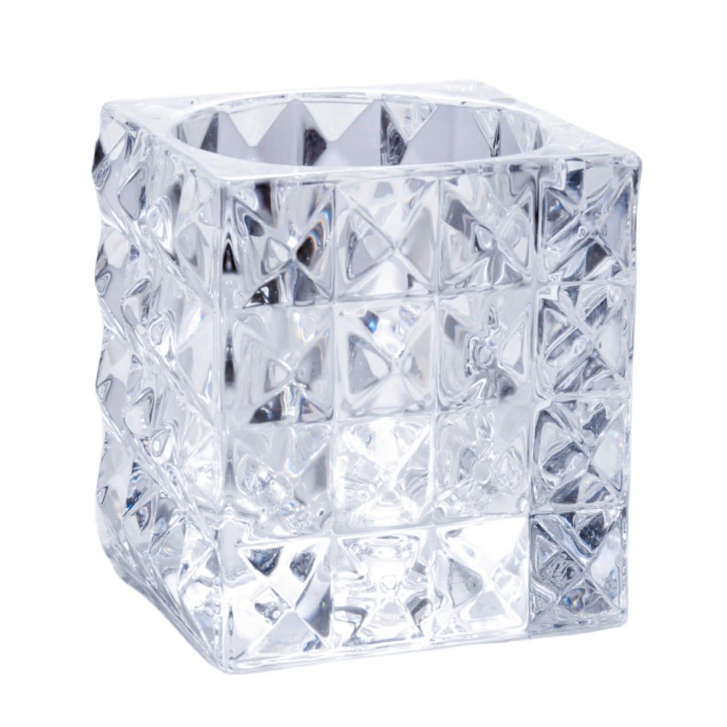 Crystal Square Glass Vases Clear Flower Cube Vase Bud Planter Terrarium for Wedding Party Table Centerpieces Home Décor Housewarming Bedroom Living Room and Office, Cube (H:4" L:4" W:4")
