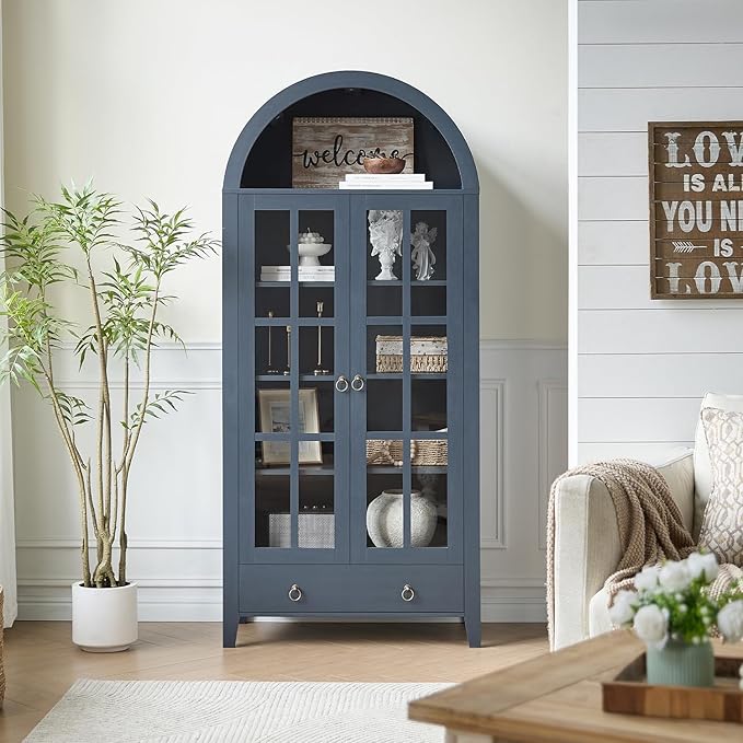 RowyPoey Farmhouse Arched Cabinet