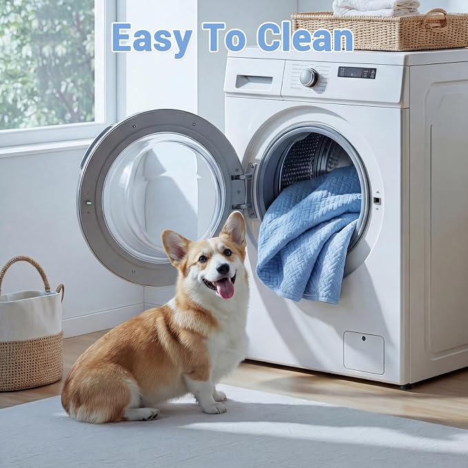 WROS Cooling Human Dog Bed for Summer, Breathable Washable Floor Lounger for People & Pets, 72"x41"x12", Ocean Blue, Pet Bed for Hot Weather Relaxing