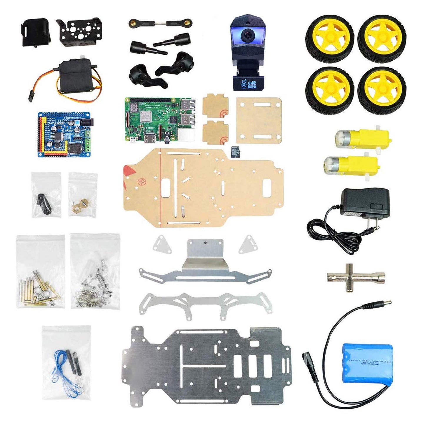 XiaoR Geek Donkey Car Starter Kit Open Source DIY Self Driving Platform for Raspberry Pi Small Scale Cars (with Raspberry Pi 4B 4GB)