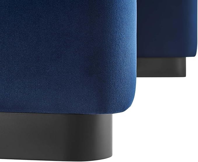 Modway EEI-6735-BLK-MID Koda Performance Velvet Waterfall Ottoman