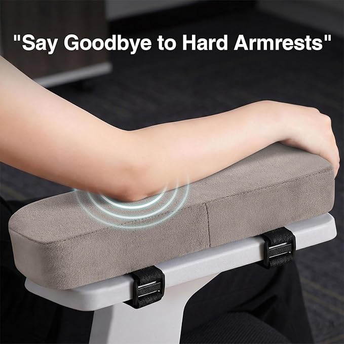 Smiry Ergonomic Office Chair Armrest Pads, Memory Foam Arm Rest Covers