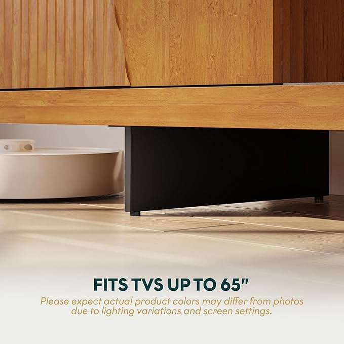 Bme Trapeze TV Stand for Living Room – Wooden Media Console