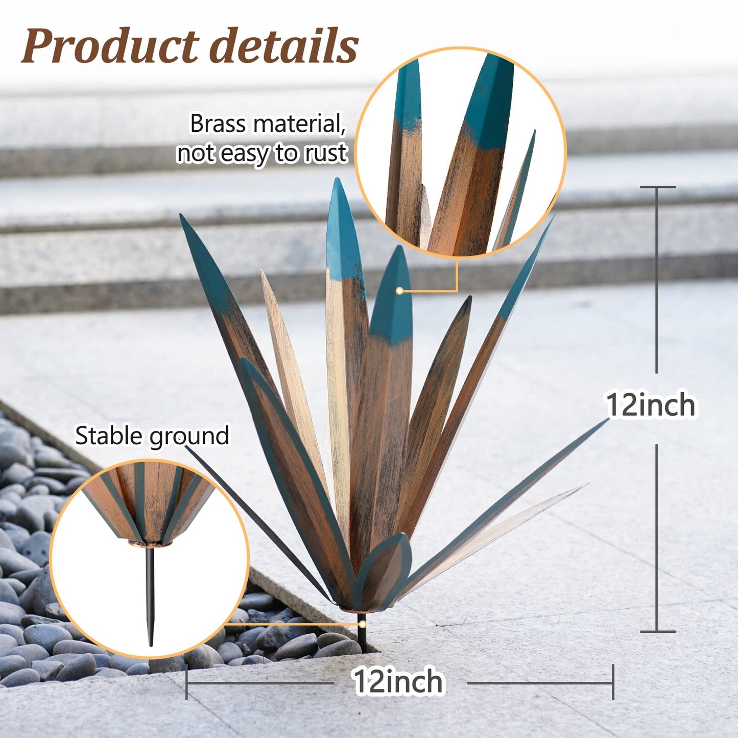 VChymm 2pcs Metal Tequila Country Sculpture DIY Tequila Plant Home Decor Country Tequila Garden Ornament Indooutdoor Statuette Patio Lawn Patio Stake Decoration Gift to The Garden 12“