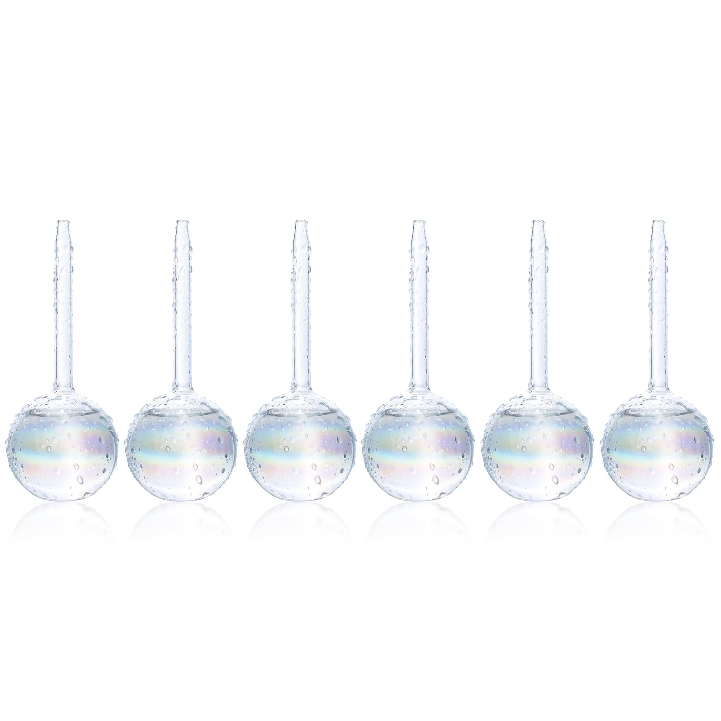 Mission Gallery Clear Plant Watering Globes Set of 6 - Small Self Watering Globes for Indoor & Outdoor Plants - Automatic, Glass Watering Bulbs for Daily Use, Plant Watering Devices