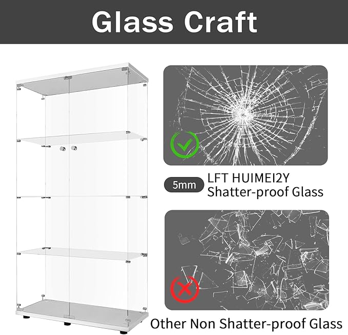 LFT HUIMEI2Y Glass Display Cabinet 4-Shelf