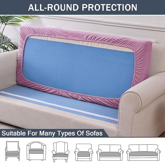 Stretch Cushion Cover, Soft Velvet Plush Cushion Slipcovers Loveseat Sofa