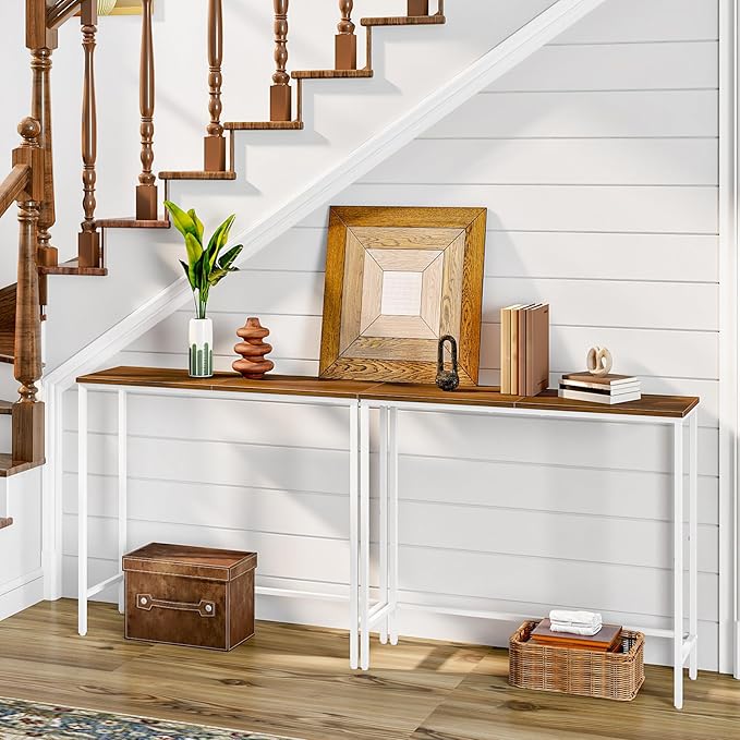 HOOBRO Narrow Console Table, 29.5" Small Entryway Table, Thin Sofa Table
