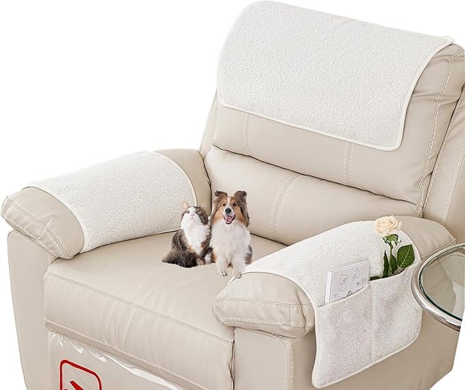 Armrest Covers - Arm Chair Covers Set of 3 Recliner Chair Covers,