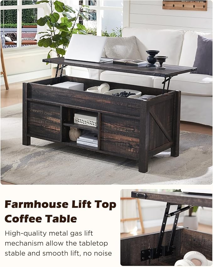 OKD 48" Farmhouse Lift Top Coffee Table