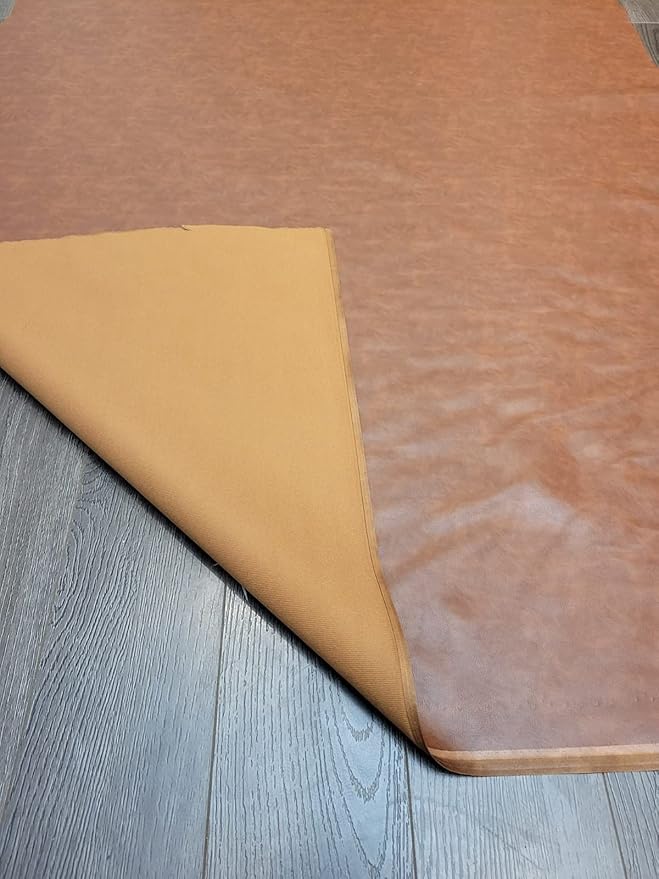 NAT Leathers | Tan Mid Brown Soft Faux Vegan Leather PU | 25 Yard Roll Cut by