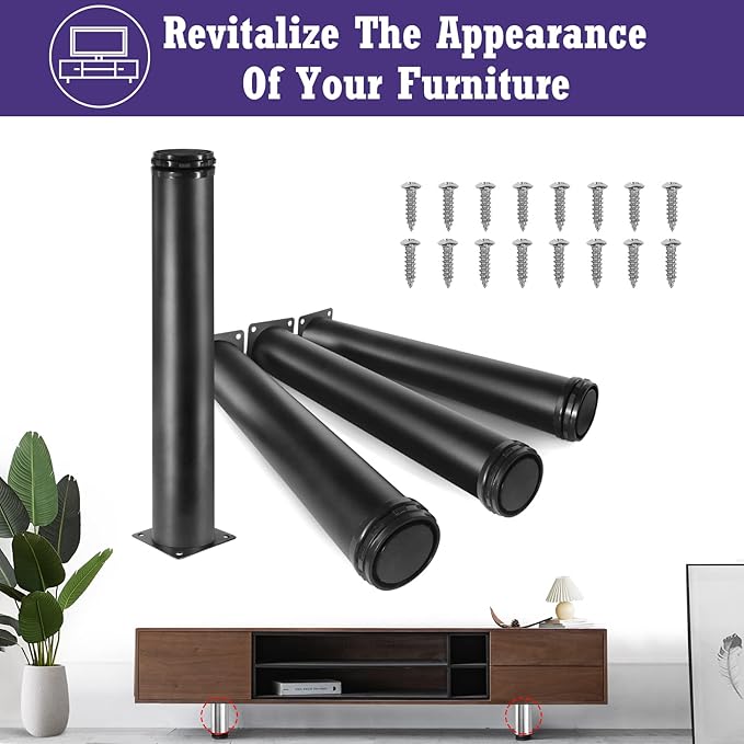 14 Inch Metal Furniture Legs Stainless Steel Adjustable Legs Black Metal Legs