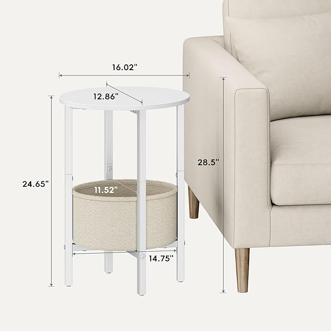 Vagusicc Round Side Table End Table