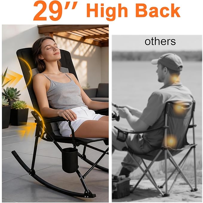 Romswi 2 Pack Rocking Camping Chair