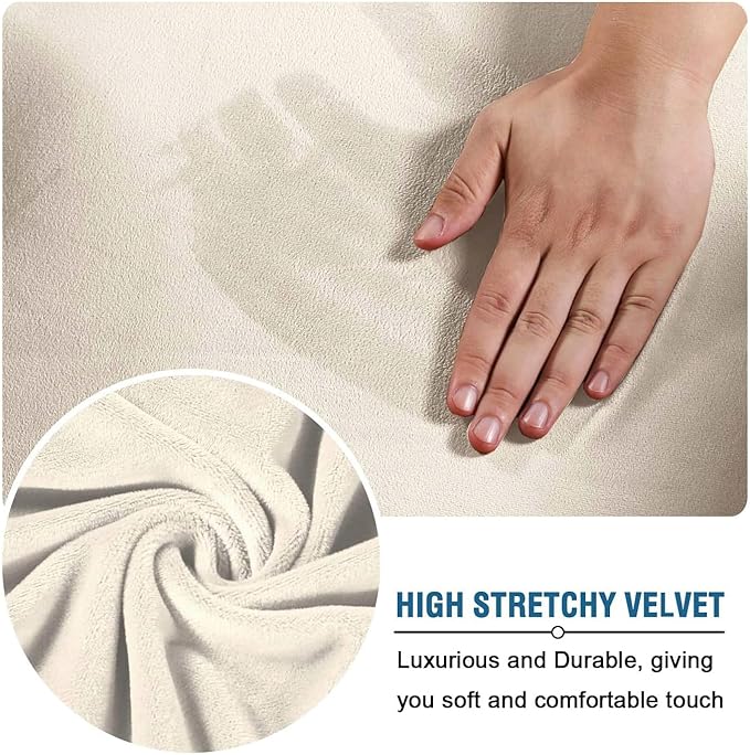 H.VERSAILTEX Real Velvet Plush 3 Piece Stretch Sofa Covers Couch Covers