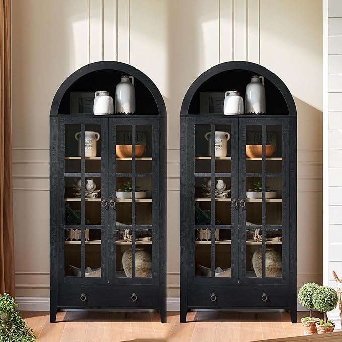 RowyPoey Farmhouse Arched Cabinet