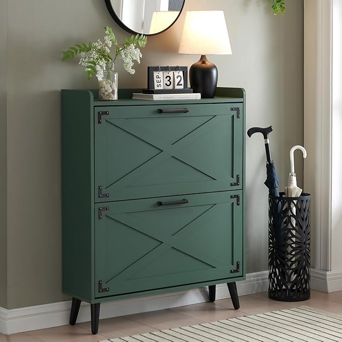 Barnyatoh Shoe Storage Cabinet, Farmhouse Shoe Organizer