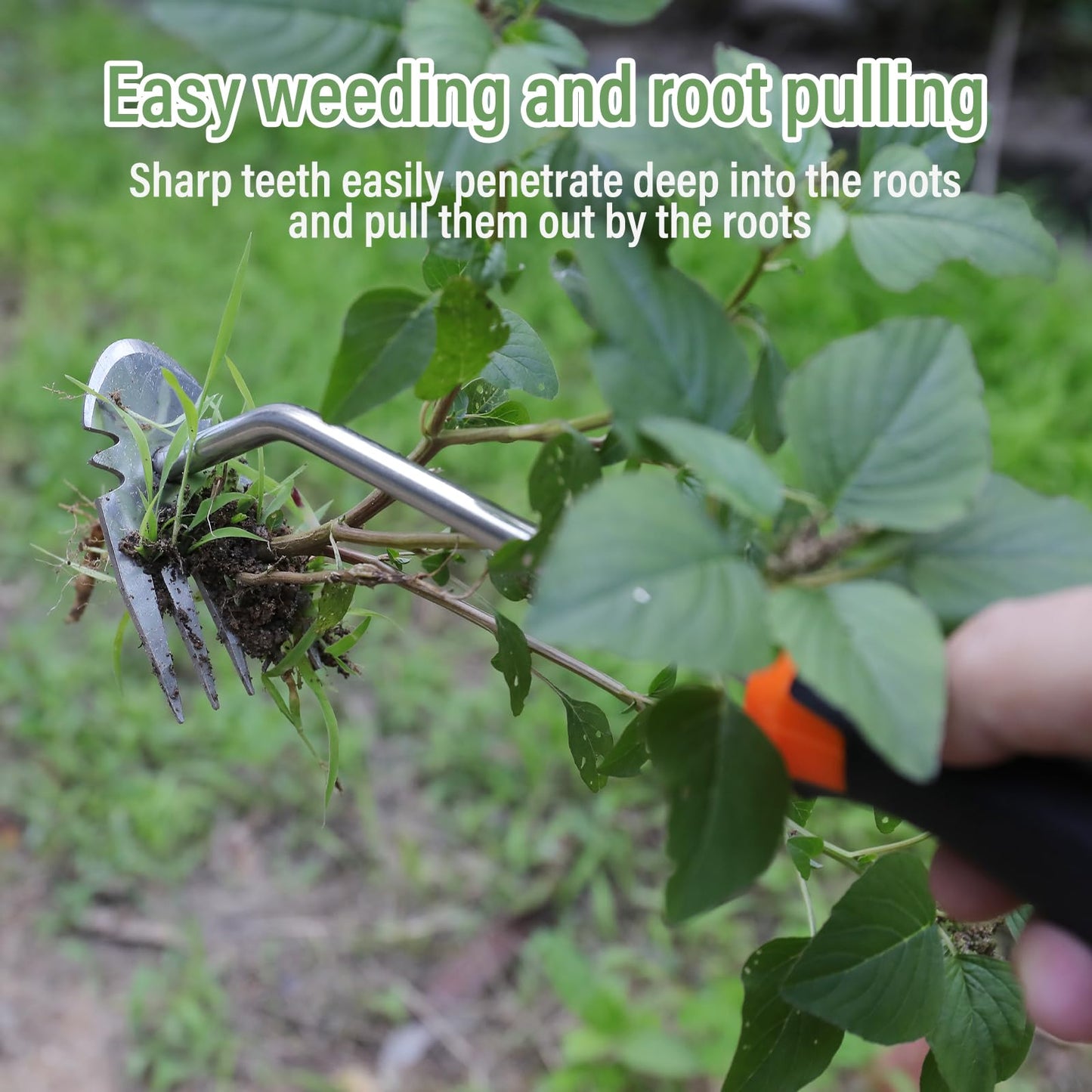 Carrie Rowe Weed Remover Tool,New Durable Garden Weed Tool,Gardening Weeding Tools,Portable Garden Weeding Tool for Vegetable Gardening Backyard Farm Planting & Weeding (Rubber Handle)