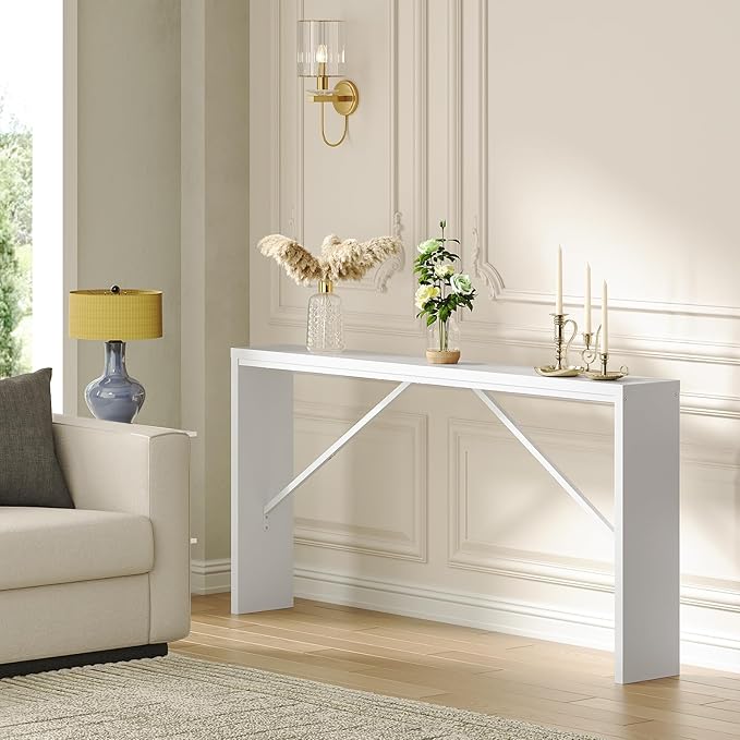 MAHANCRIS Console Table, 62.2" Long Sofa Table Behind Couch, Narrow Entryway