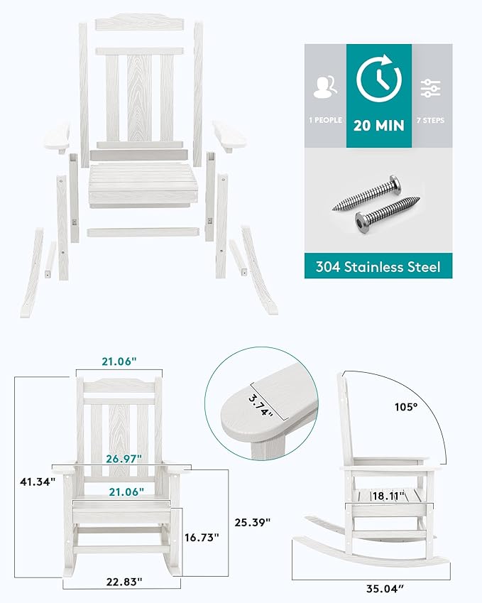 SERWALL HDPE Outdoor Rocking Chair