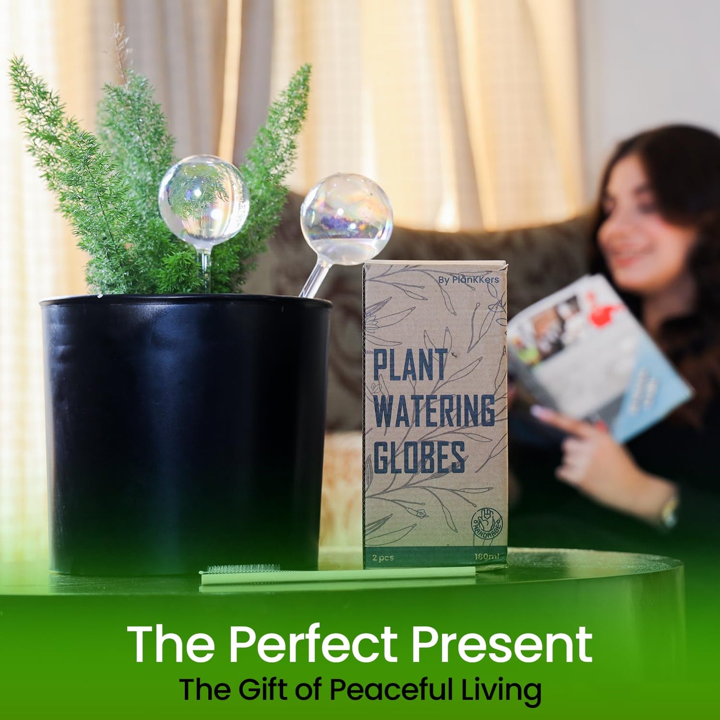 Iridescent Self Watering Globes, Glass Rainbow Plant Watering Globes, Self Watering Planter Insert, Automatic Plant Waterer Indoor (Large-2 Pcs Iridescent, Large)