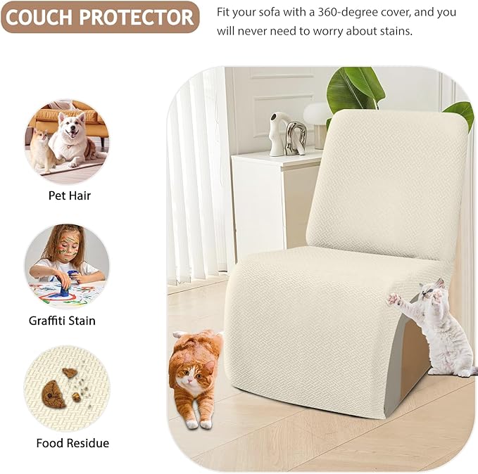 ALIECOM 100% Waterproof Recliner Sectional Couch Covers L Shape Stretch Corner