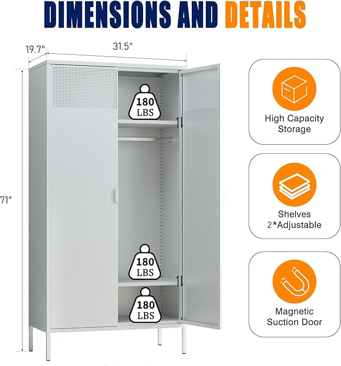 Washsemba Metal Storage Cabinets Locker