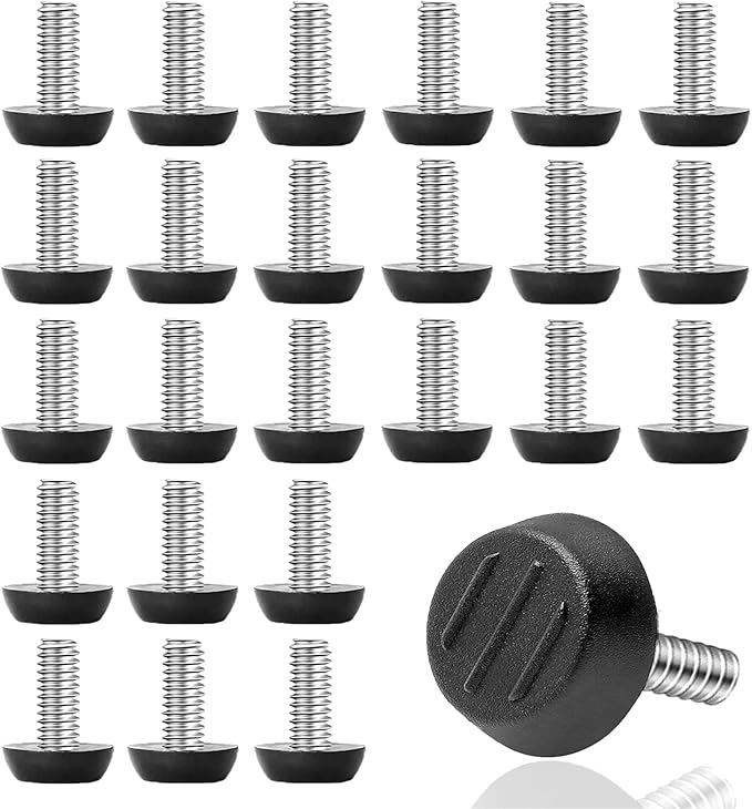 WAFJAMF 24 PCS 1/4‘’ UNC Thread Adjustable Furniture Levelers Screw in Threaded