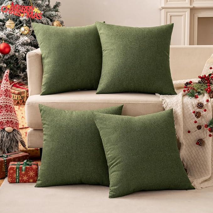 MIULEE Pack of 2 Decorative Outdoor Solid Waterproof Throw Pillow Covers Euro