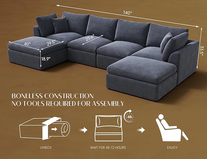 ohllob Oversized Cloud Sectional Couches