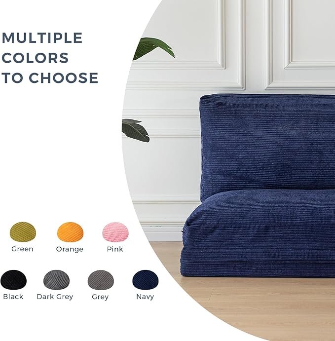 MAXYOYO Folding Sofa Bed, Extra Thick and Long Floor Sofa Convertible Sleeper