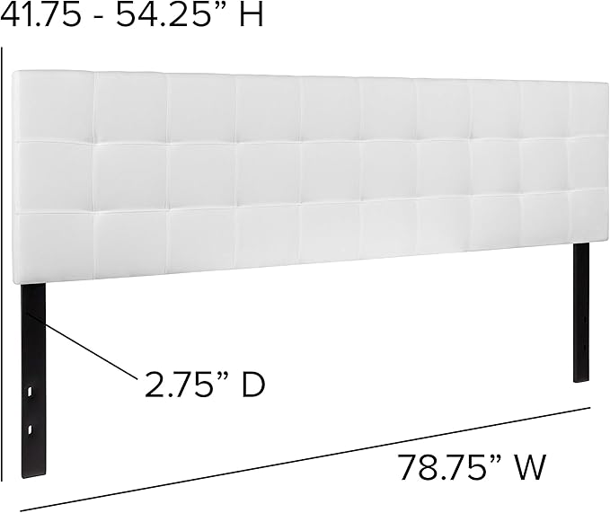 Flash Furniture Bedford Box Stitch Tufted Upholstered King Size Headboard in