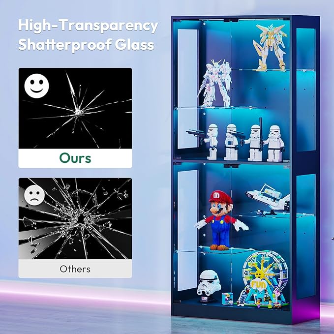 Lamtor 69-inch Glass Display Cabinet – Curio Cabinet