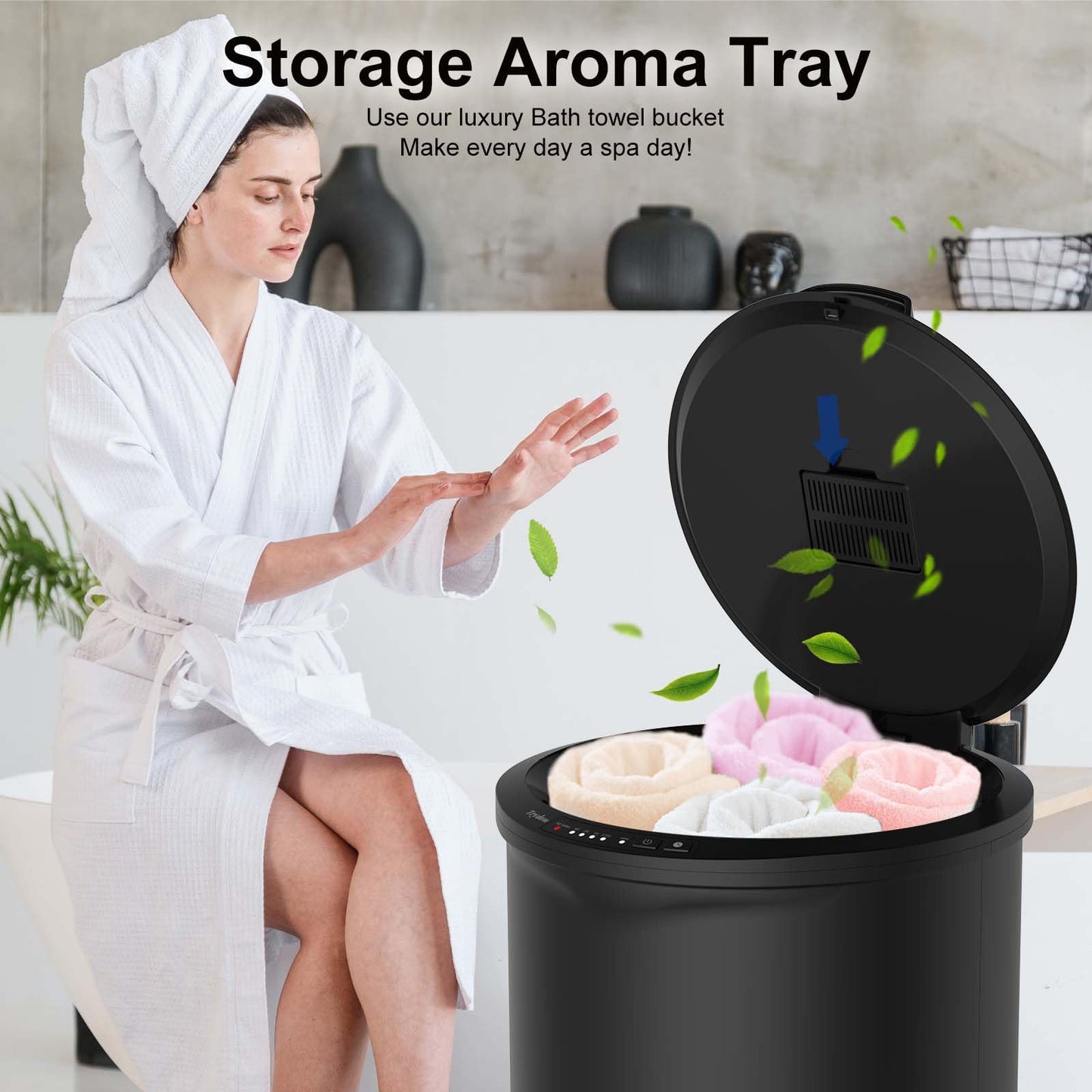 Ultra Large Capacity Towel Warmer Bucket, Rapid Heating with Timer, One-Button Digital Display Control, Safety Lock, Gifts for Him & Her, Auto Shut-Off, Fits 2 Large, Blankets, Bathrobes, PJ's