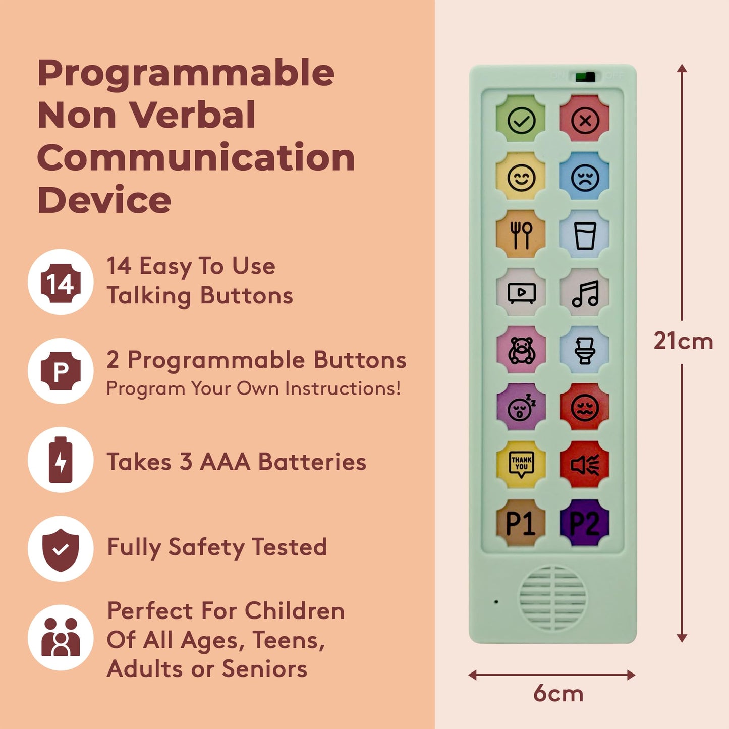 AAC Communication Device Autism Speech Therapy Tools. Non Verbal Communication Devices for Kids & Adults. Programmable Autism Aide. Alternative to PECS Cards. Nonverbal Special Needs Must Haves