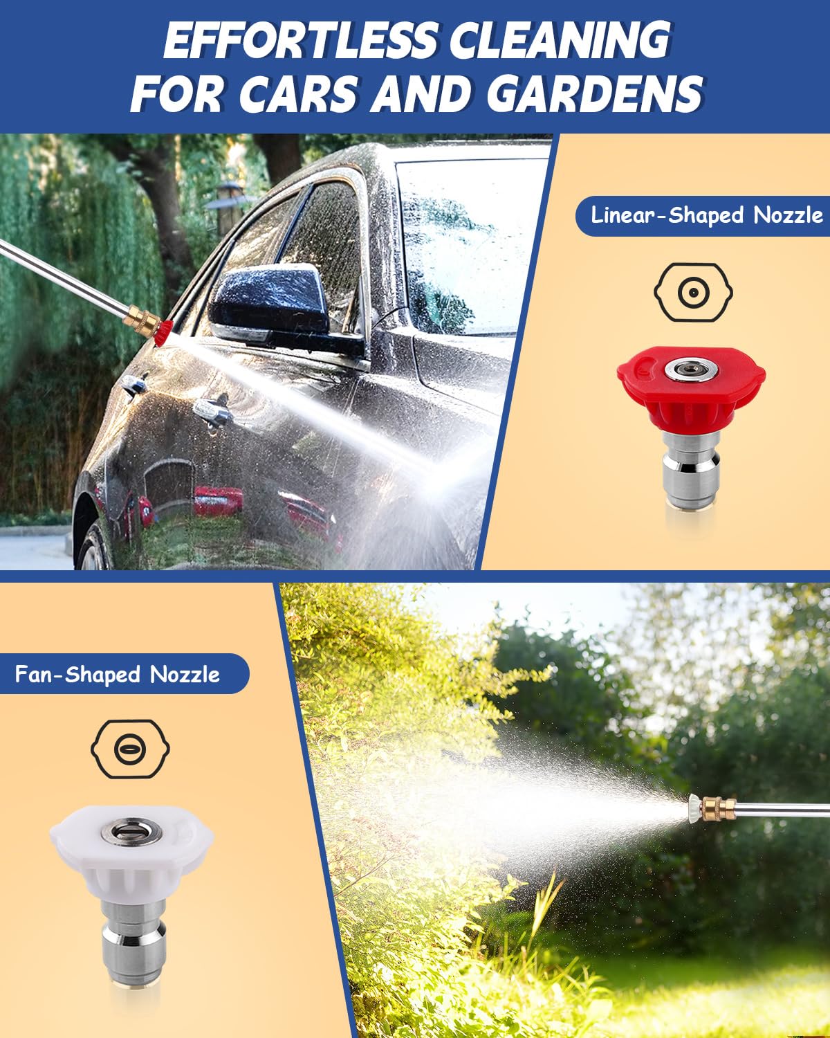 Belkid 2026 Upgraded Jet Nozzle Power Washer for Garden Hose, Includes 2 High-Pressure Nozzles and Quick Connectors | Hydro Jet High Pressure Washer Tools