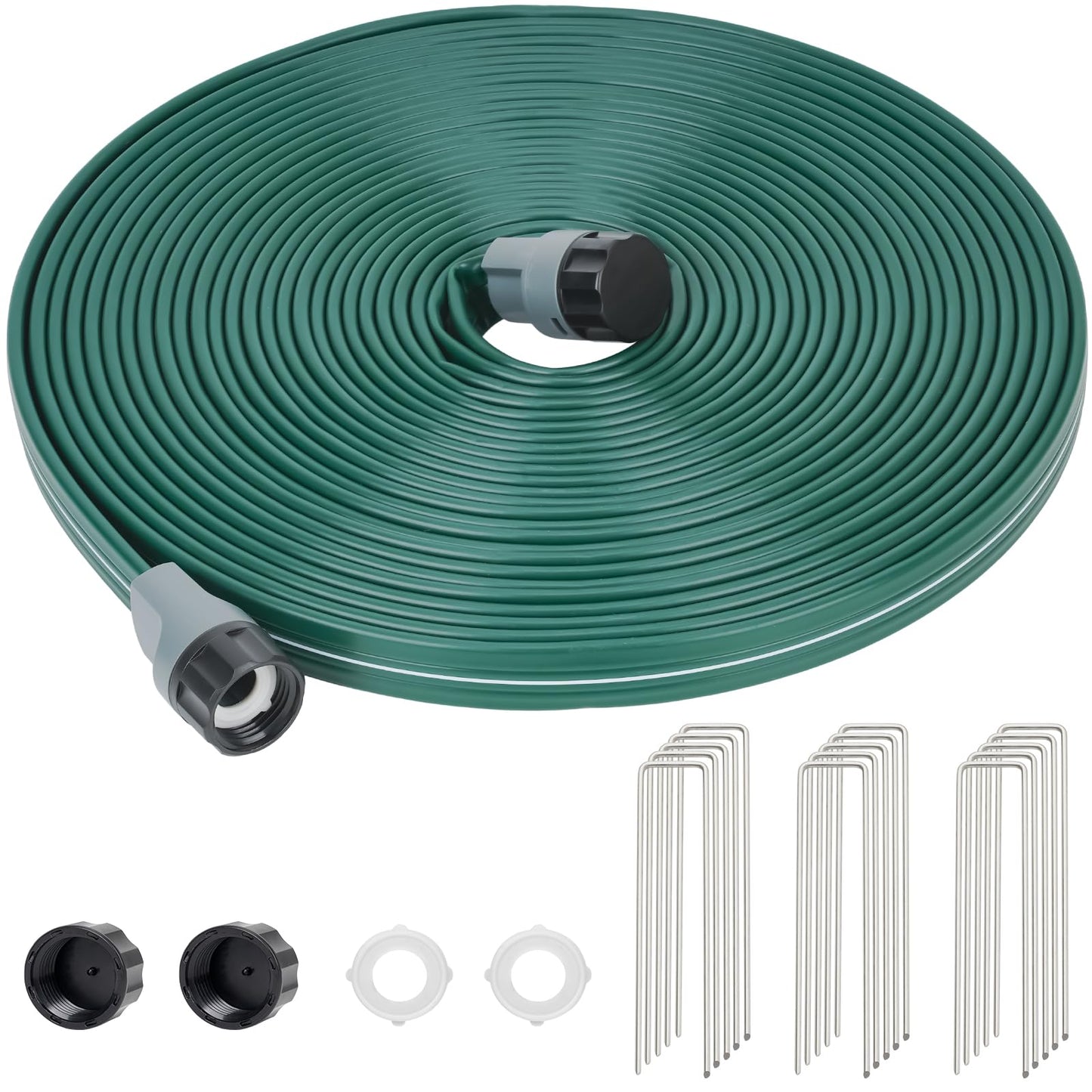 DXront Sprinkler Soaker Hose 50ft for Garden Lawn, Watering Pipe with Holes, High-Efficiency Water-Saving Garden Irrigation System, Drip Hose Sprinkler