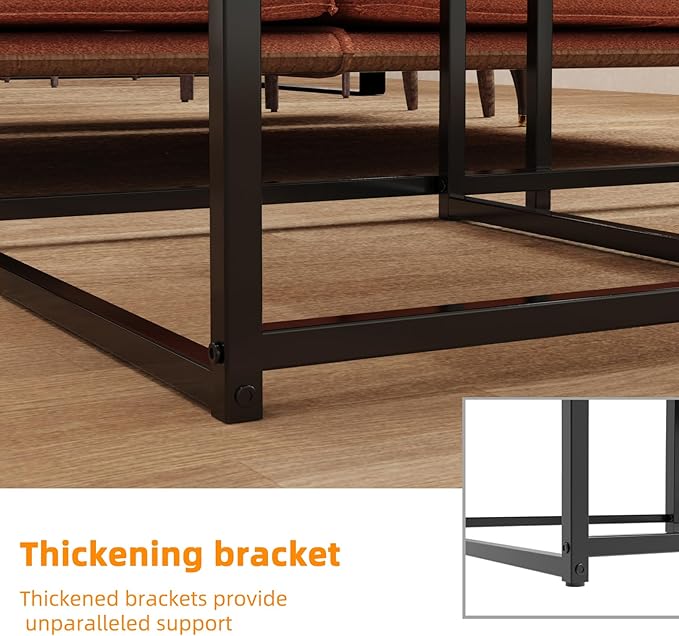 Wisfor Nesting Tables Set of 2, Nesting Black Coffee Table Set