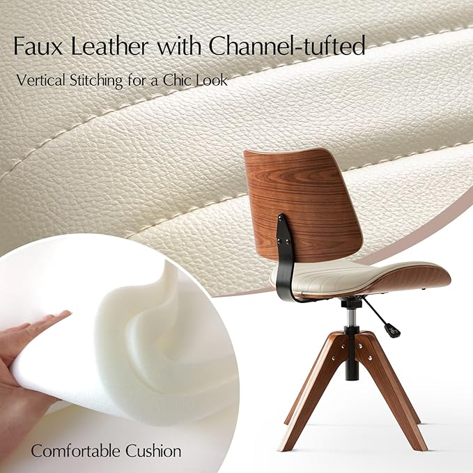HULALA HOME Faux Leather Home Office Chair