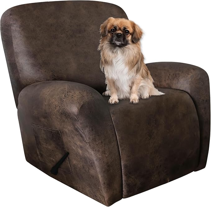 ANARACHON Leather Like Recliner Chair Covers Heavy Duty, 4 Pieces Recliner Cover