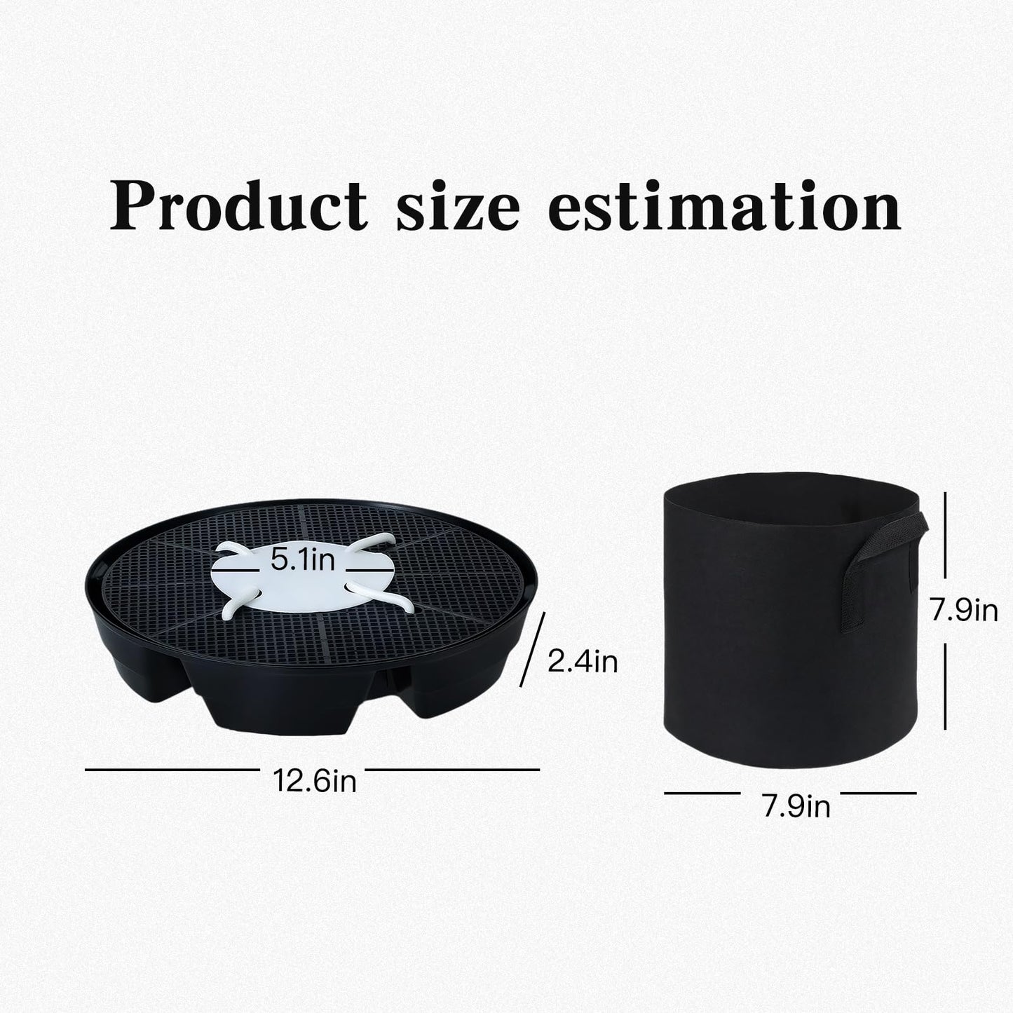 ZHIYUEJING 4Pcs Self Watering Pot Base with 1 Plant Grow Bag, Self Watering Pots for Indoor Plants, Plant Saucers, Auto Watering for Plants Indoor - Auto-Irrigation System for 5 Gallon Fabric Pots