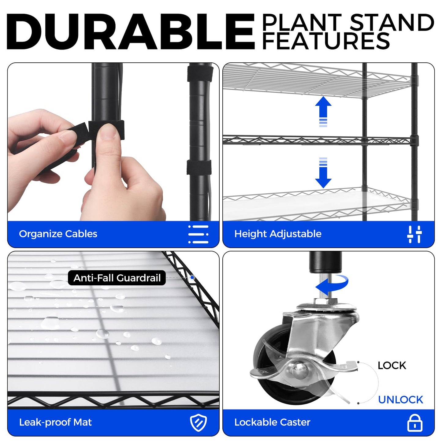 Barrina CX5 Plant Stand with Grow Lights for Indoor Plants, 4-Tier Plant Shelf with T8 3FT 180W Full Spectrum Grow Light for Seed Starting, Succulent, Timer Socket, Greenhouse, 35.4"x13.8"x59"