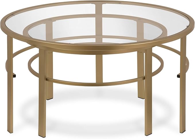 Henn&Hart Round Nested Coffee Table in Brass, Coffee Table coffee tables