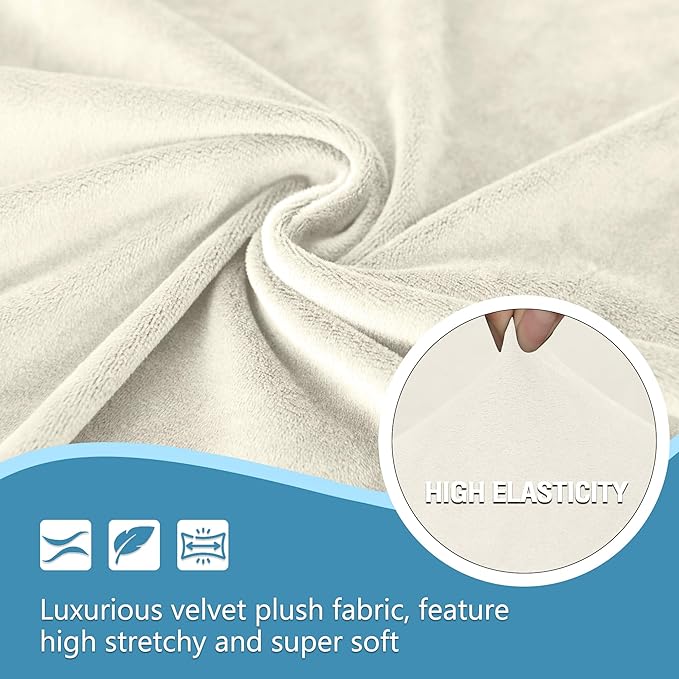 HDCAXKJ Corner Sectional Couch Covers Velvet Stretch L Shape Sofa Cover Soft