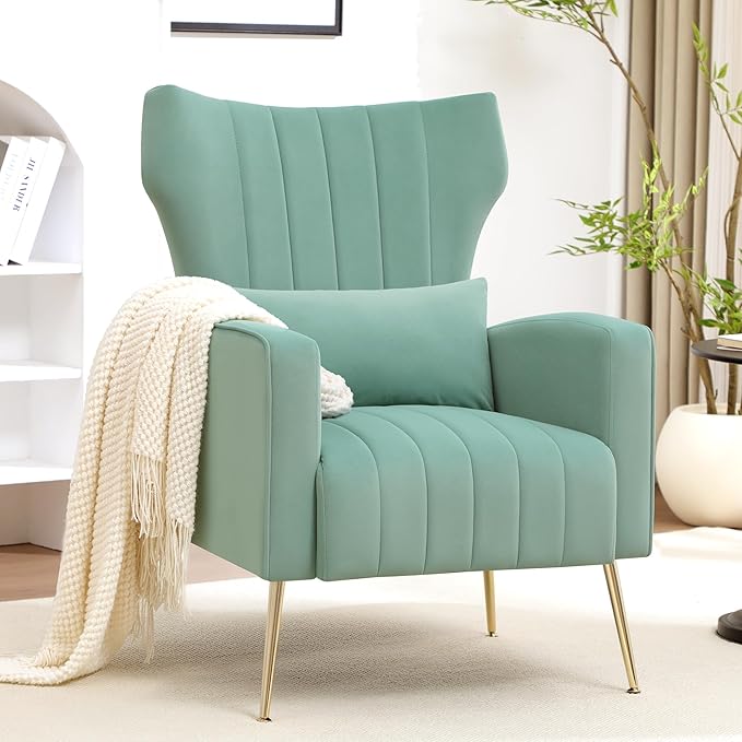 Accent Chairs Set of 2, Upholstered Living Room Chairs, High Back Arm Chairs