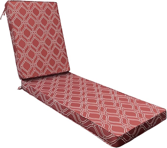 AAAAAcessories Outdoor Chaise Lounge Cushions, Fade-Resistant, Waterproof Patio