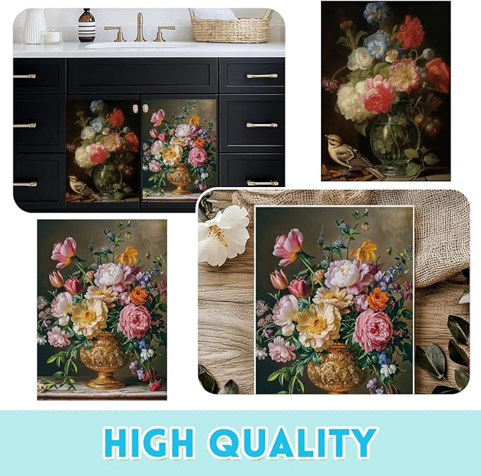 6 Sheets Large Flower Rub on Transfers