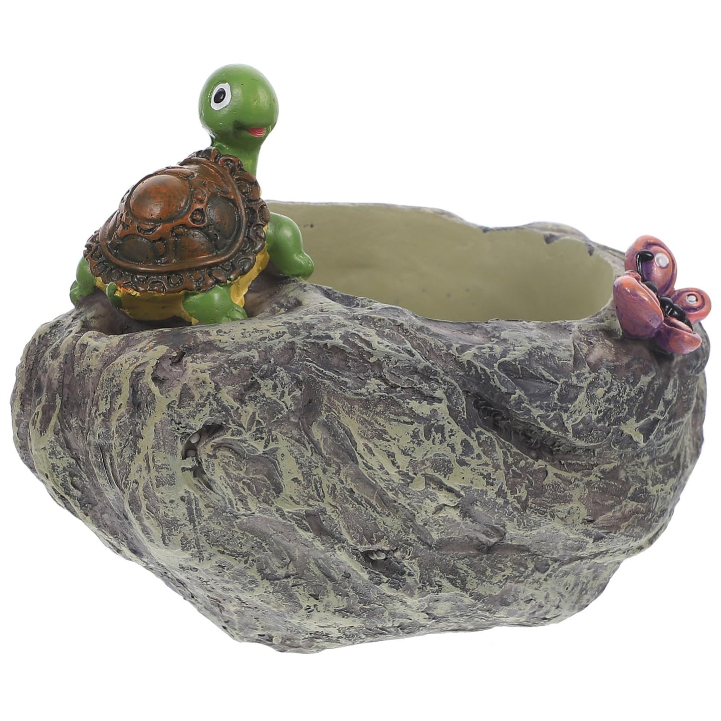 BAZEITFLOW Creative Turtle Resin Flowerpot Decor for Outdoor Landscaping Compact Plant Container with Lovely Design for Garden Patio and Balcony
