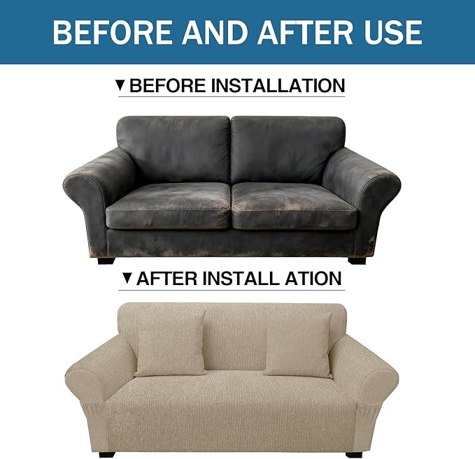 Loveseat Slipcover with 2 Pillow Cover